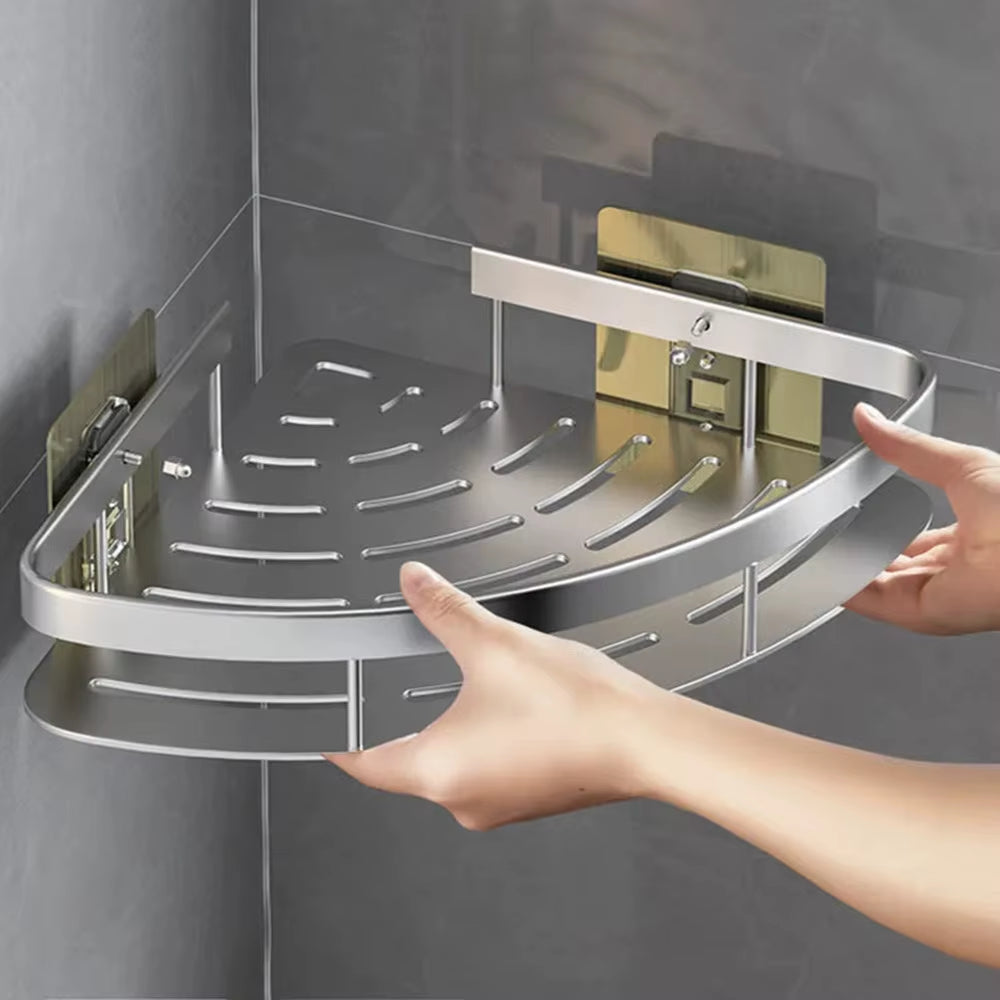 Bathroom Shelf Organizer Aluminum  No Drill Shelf