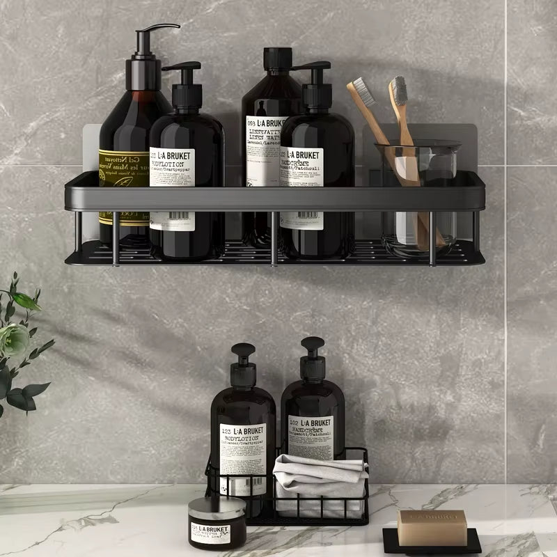 Bathroom Shelf Organizer Aluminum  No Drill Shelf