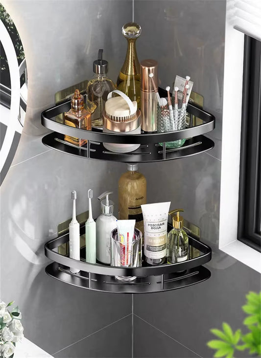 Bathroom Shelf Organizer Aluminum  No Drill Shelf