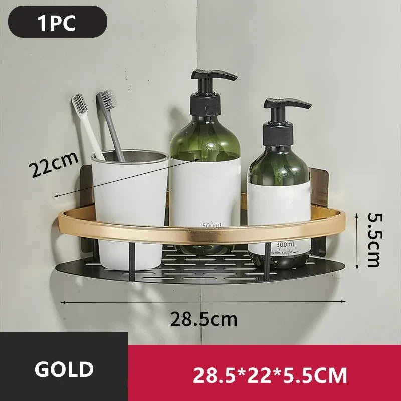 Bathroom Shelf Organizer Aluminum  No Drill Shelf