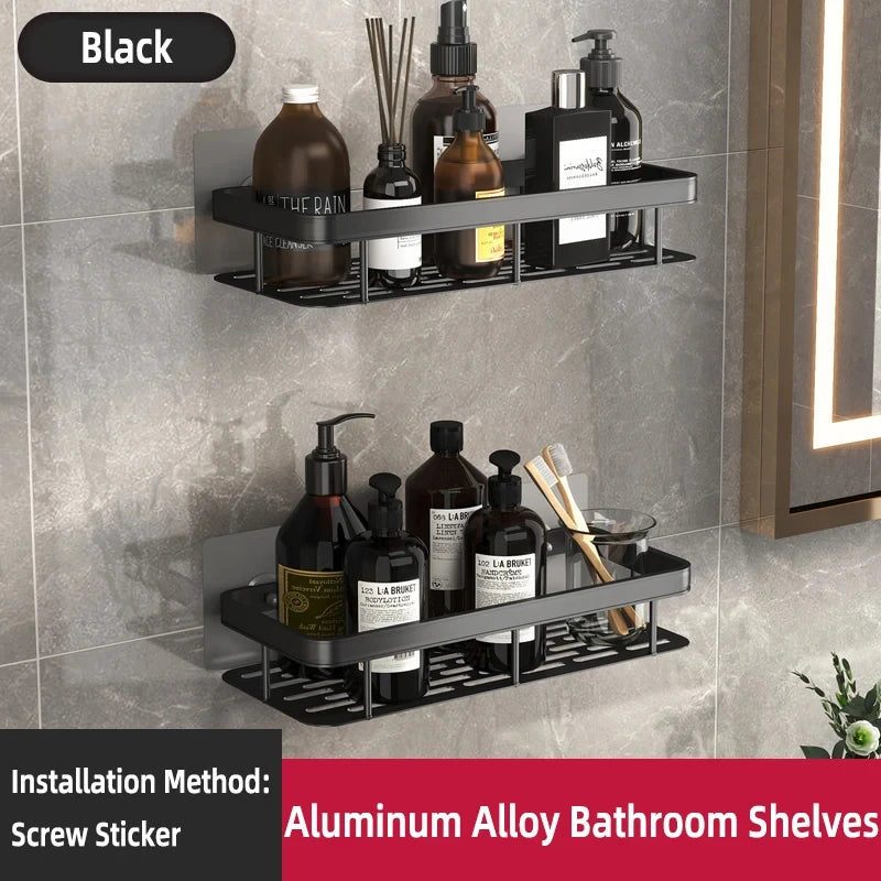 Bathroom Shelf Organizer Aluminum  No Drill Shelf