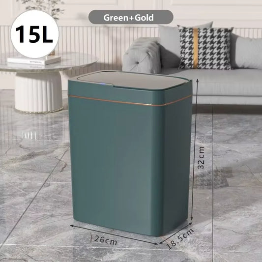 Transform Your Space with the Chic Non-Contact Smart Trash Can – Ultimate Convenience with 15L Capacity! 🚮✨ #EcoFriendlyHome #SmartLiving