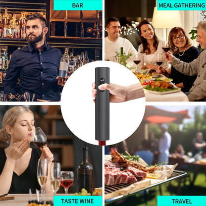 Uncork the Fun with Our Automatic Electric Wine Opener Set – Includes Aerator, Pourer & Foil Cutter – Perfect for Parties & Gift Giving!