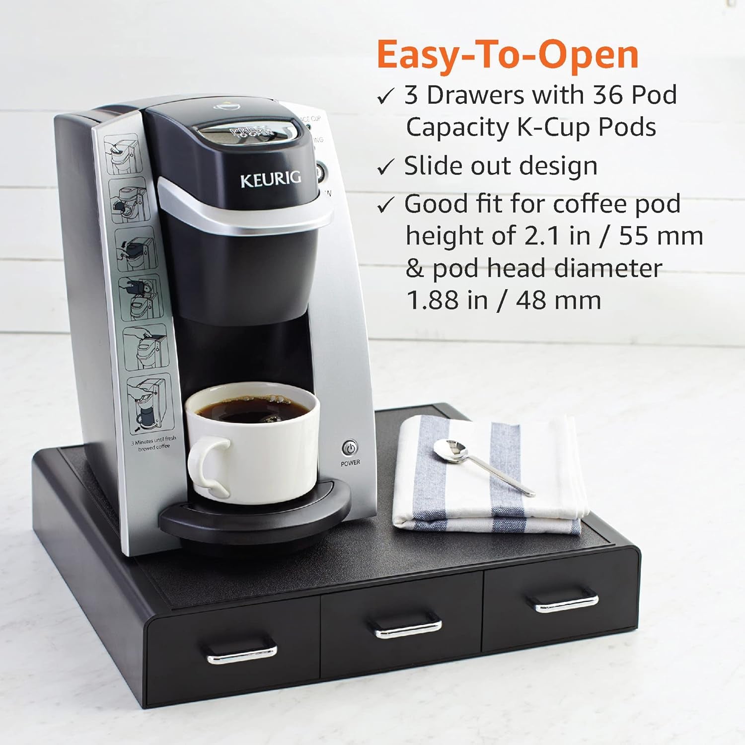 Elevate Your Coffee Ritual with Our Stylish K-Cup Storage Drawer - Organizes 36 Pods Effortlessly!
