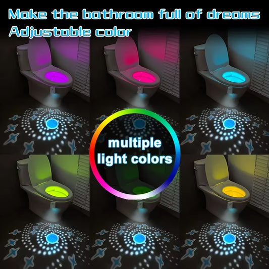 Transform Your Bathroom with the Colorful & Convenient Motion Sensor Toilet Night Light - 7 Colors to Choose From!